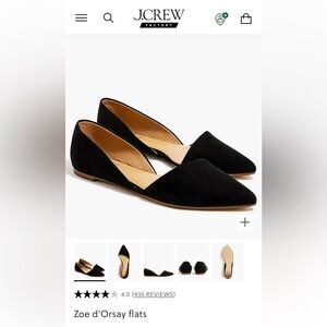 Womens Black JCrew Flat Dress Shoes size 11